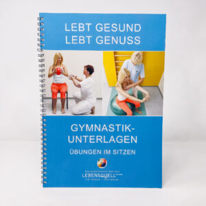 Man sieht die Mappe mit Gymanstikunteralgen und Übungen vom Hotel Lebensquell Bad Zell