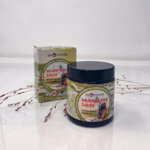 Man sieht eine Murmeltiersalbe.